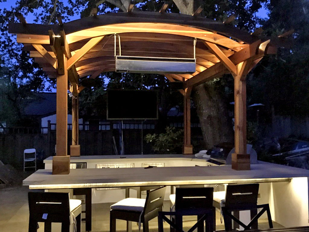 Forever Redwood Marin Outdoor Kitchen Pergola