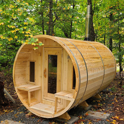 Canadian Timber Tranquility Barrel Sauna | Dundalk Leisurecraft 6-Person