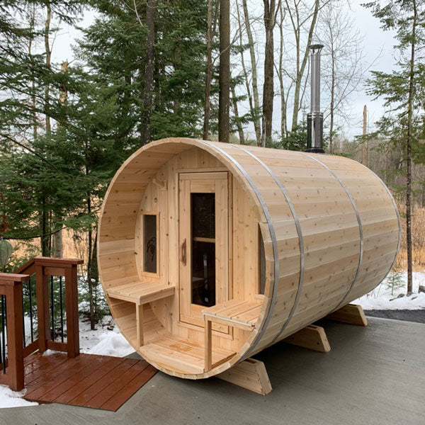 Canadian Timber Tranquility Barrel Sauna | Dundalk Leisurecraft 6-Person