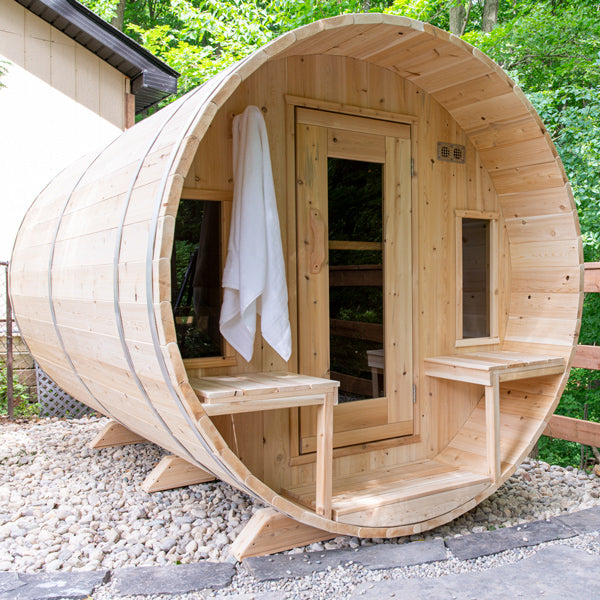 Canadian Timber Tranquility Barrel Sauna | Dundalk Leisurecraft 6-Person