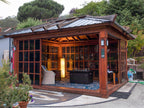 Forever Redwood Sun Gazebo with Sliding Doors