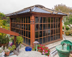 Forever Redwood Sun Gazebo with Sliding Doors