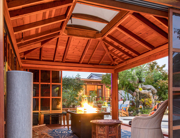 Forever Redwood Sun Gazebo with Sliding Doors