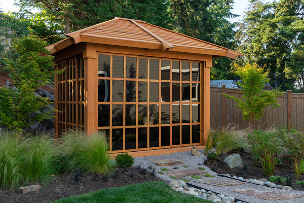 Forever Redwood Sun Gazebo with Sliding Doors
