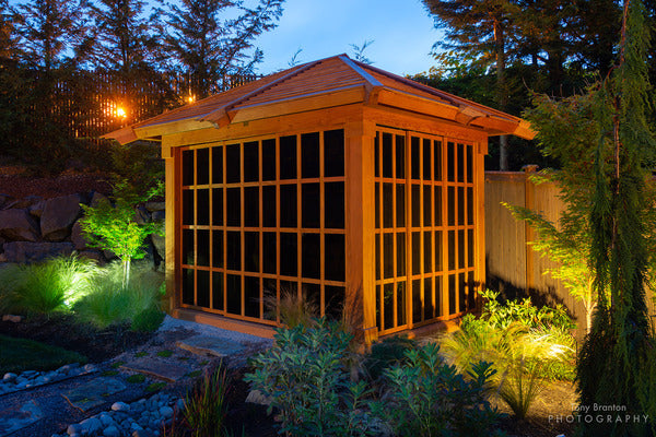 Forever Redwood Sun Gazebo with Sliding Doors
