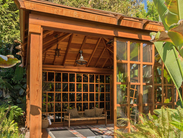 Forever Redwood Sun Gazebo with Sliding Doors