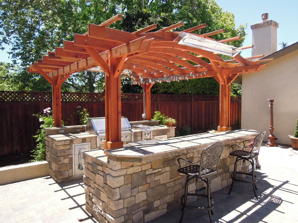 Forever Redwood Marin Outdoor Kitchen Pergola