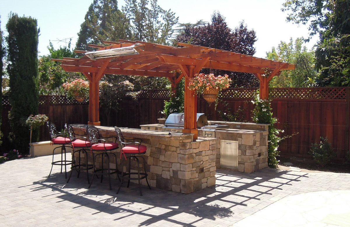 Forever Redwood Marin Outdoor Kitchen Pergola